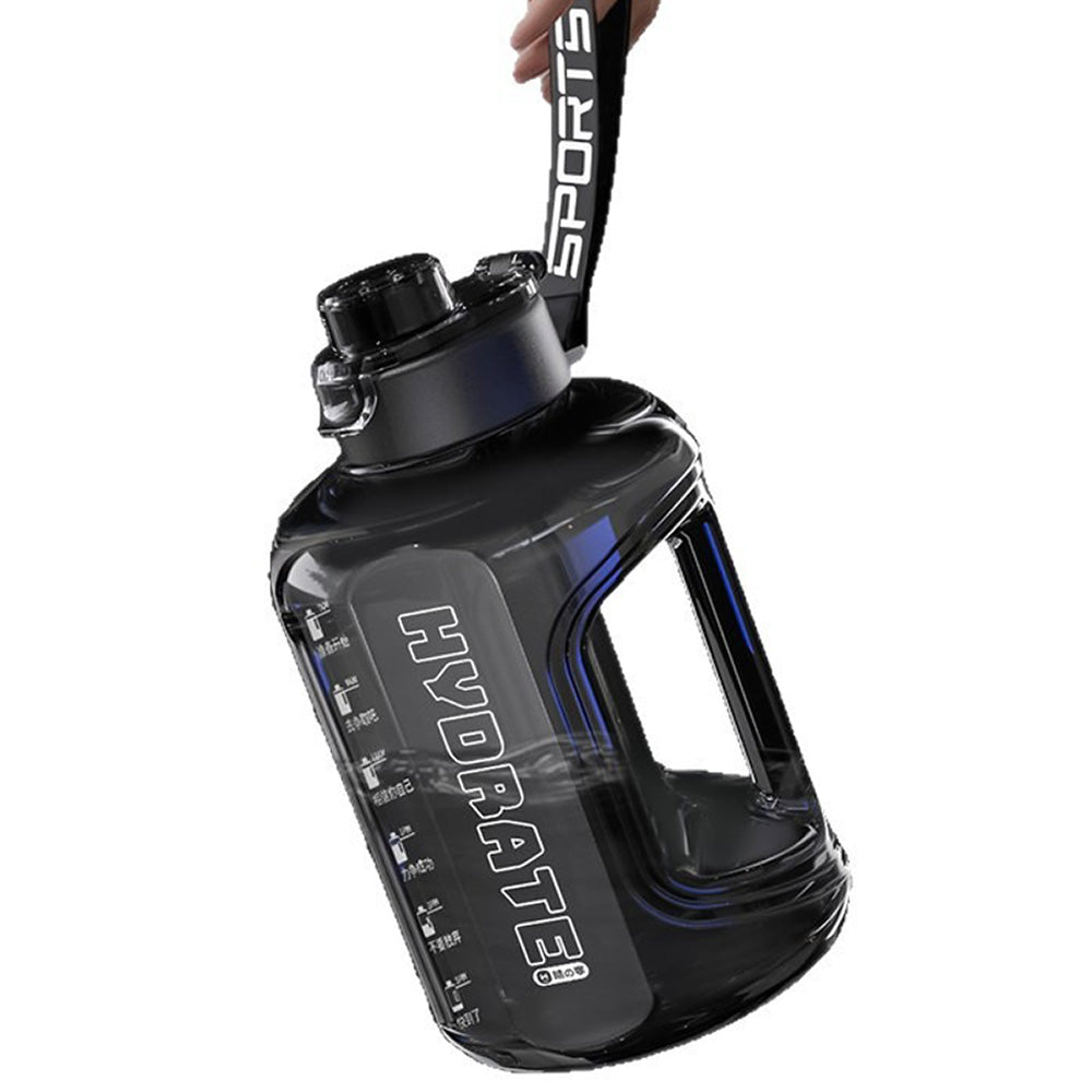 1.7L Large Capacity Sports Water Bottle with Handle & Straw – Leakproof Motivational Water Pitcher for Fitness & Gym