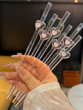 Heart Glass Reusable Straw