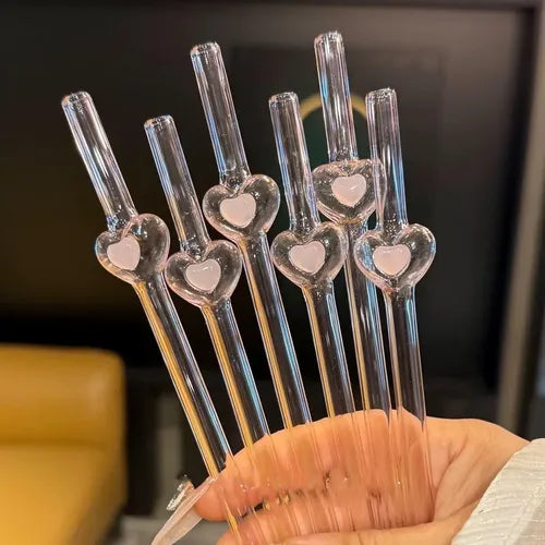 Heart Glass Reusable Straw