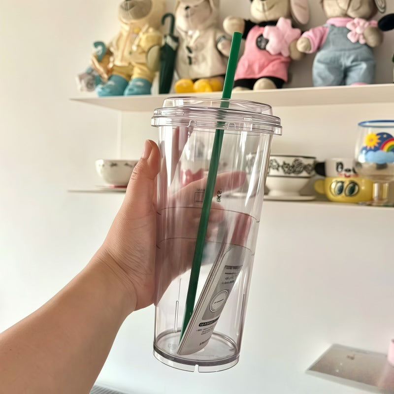 Clear Reusable Cold Cup with Lid & Straw