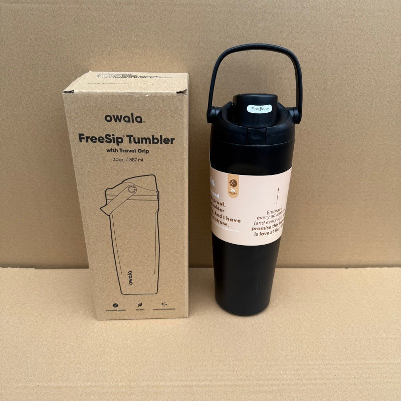 Owala FreeSip Stainless Steel Tumbler with Travel Handle – Leakproof Insulated Water Bottle (19 oz / 560 ml)