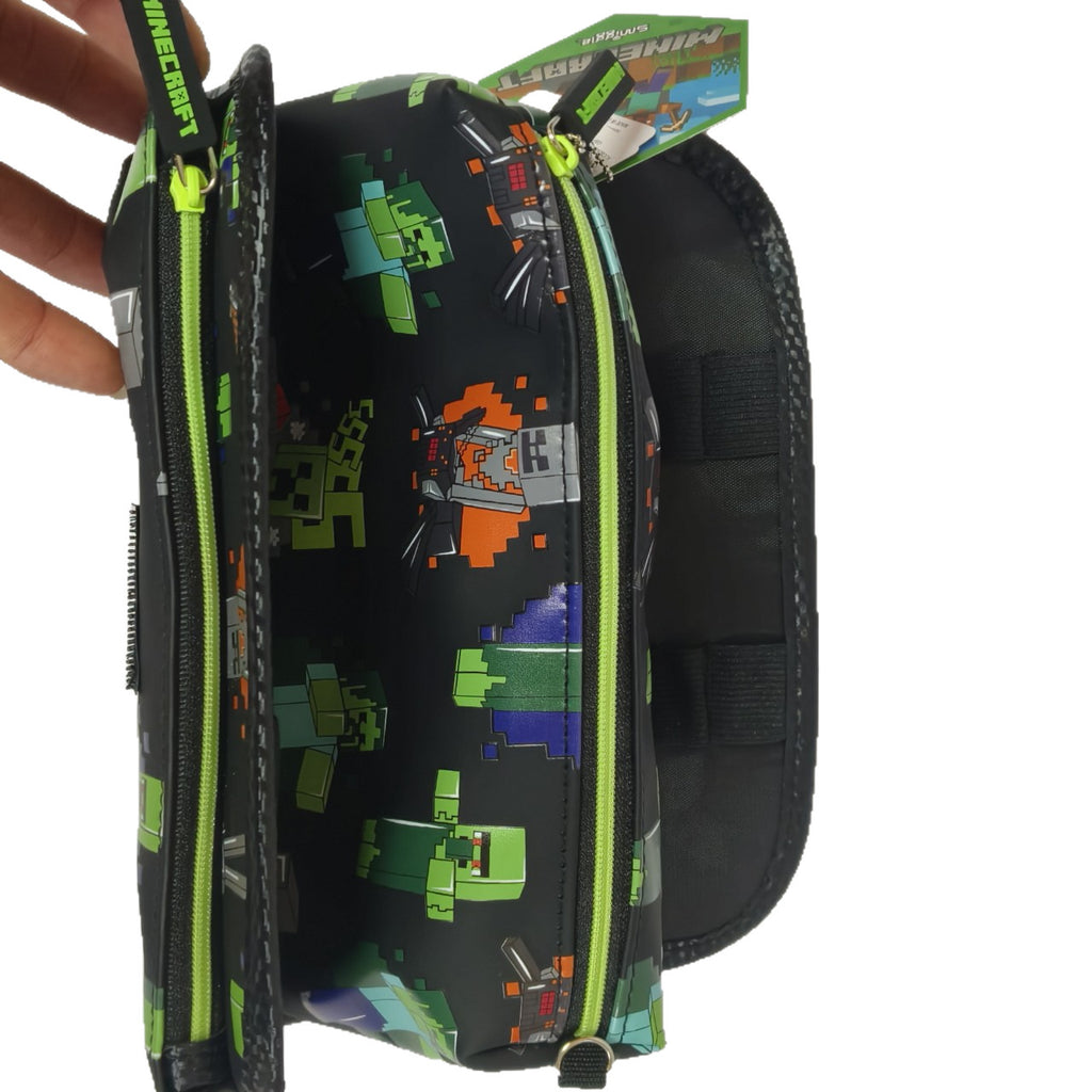 Smiggle Minecraft Creeper Multi-Compartment Pencil Case – Green Edition