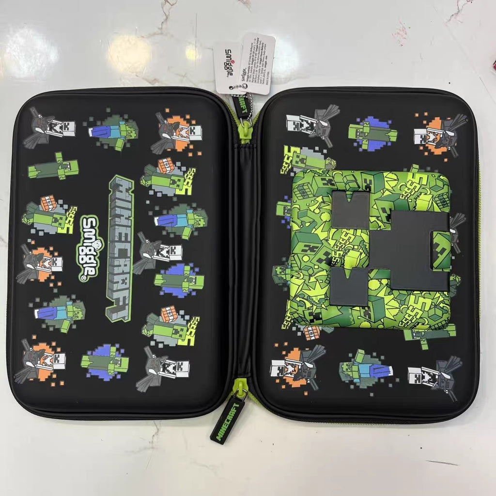 Smiggle Minecraft Interactive Double-Layer Pencil Case – Creeper Edition