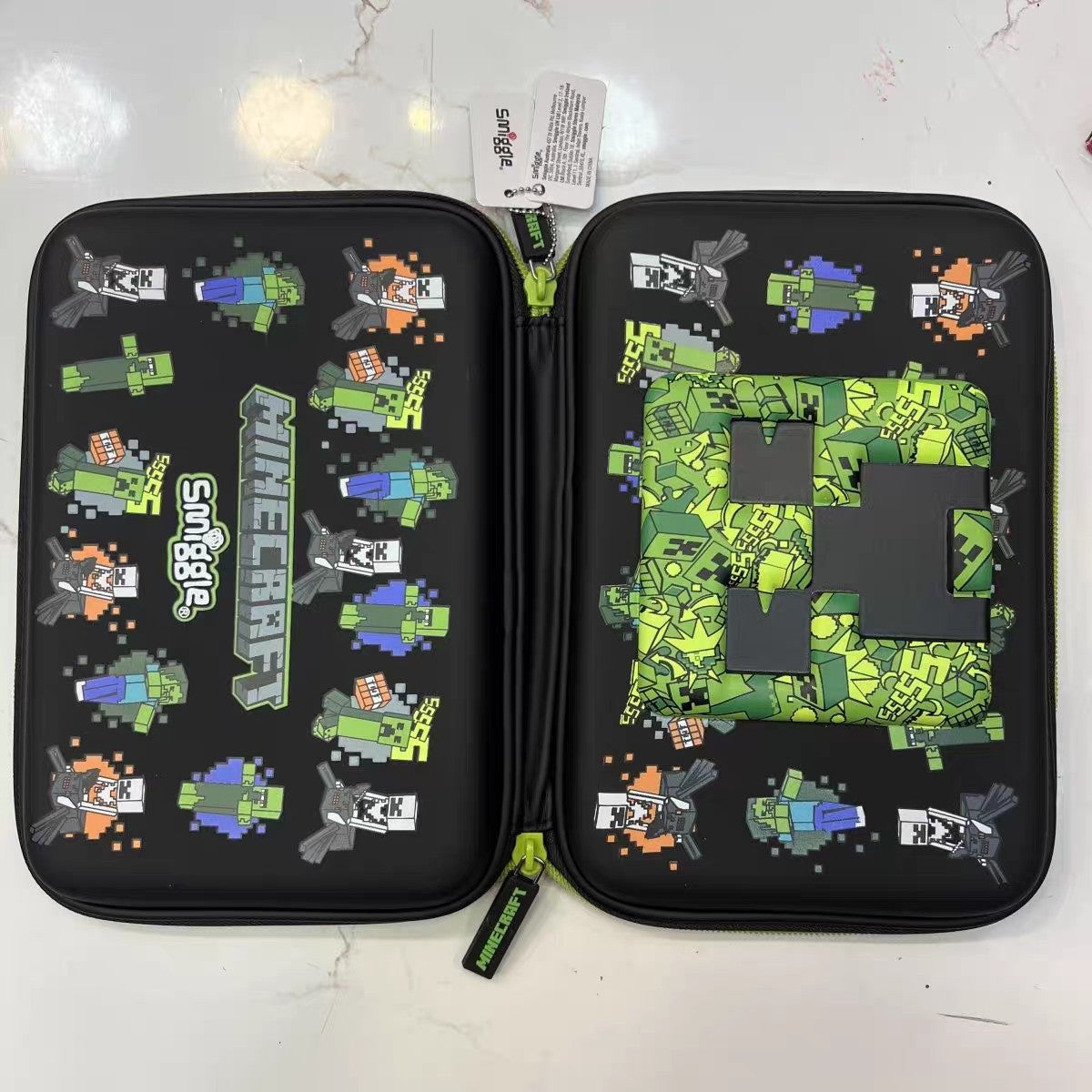Smiggle Minecraft Interactive Double-Layer Pencil Case – Creeper Edition