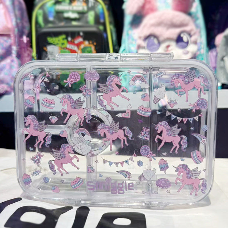 Smiggle Unicorn Leakproof Lunch Box | 4-Compartment Bento Lunch Box
